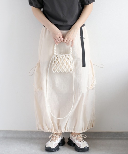 cepo（セポ）の「【aristella】〈2way〉パールショルダーバッグ（ショルダーバッグ・レディース・ブラック/アイボリー・FREE）」の5枚目の写真