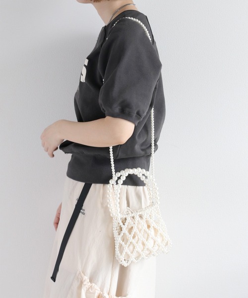 cepo（セポ）の「【aristella】〈2way〉パールショルダーバッグ（ショルダーバッグ・レディース・ブラック/アイボリー・FREE）」の6枚目の写真