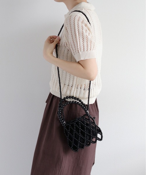 cepo（セポ）の「【aristella】〈2way〉パールショルダーバッグ（ショルダーバッグ・レディース・ブラック/アイボリー・FREE）」の14枚目の写真