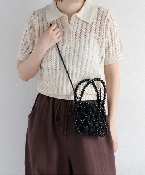 cepo（セポ）の「【aristella】〈2way〉パールショルダーバッグ（ショルダーバッグ・レディース・ブラック/アイボリー・FREE）」の15枚目の写真