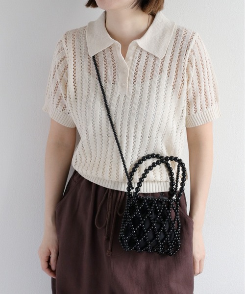 cepo（セポ）の「【aristella】〈2way〉パールショルダーバッグ（ショルダーバッグ・レディース・ブラック/アイボリー・FREE）」の16枚目の写真