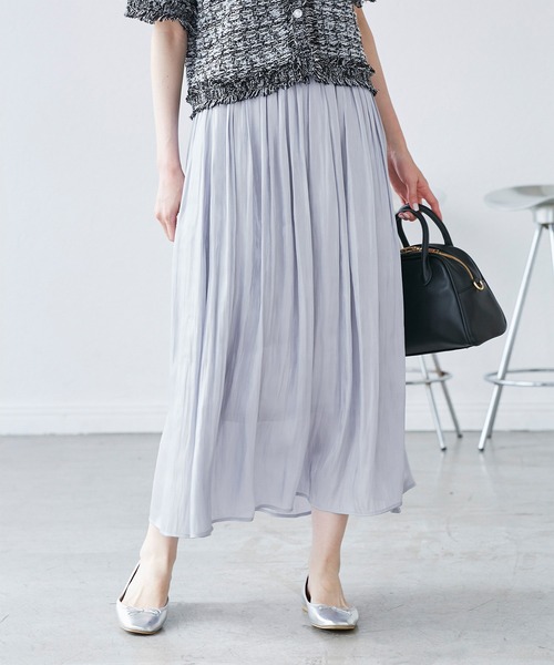 セール】シャイニーリラックスプリーツスカート（スカート）｜ROPE