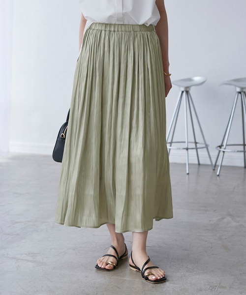 セール】シャイニーリラックスプリーツスカート（スカート）｜ROPE