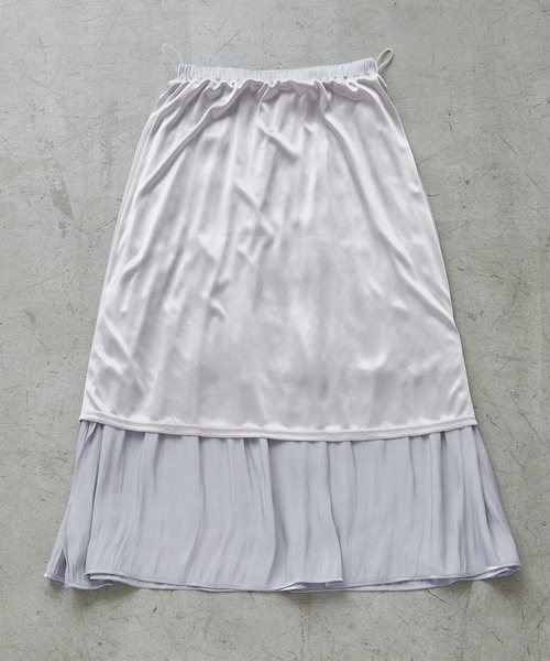 ROPE' PICNIC（ロペピクニック）の「シャイニーリラックスプリーツスカート（スカート・レディース・サックスブルー/ブラウン/ベージュ系その他/ライトグリーン・38）」の9枚目の写真