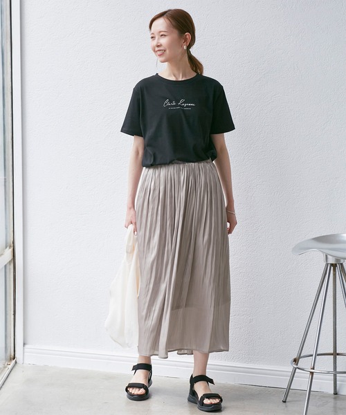 ROPE' PICNIC（ロペピクニック）の「シャイニーリラックスプリーツスカート（スカート・レディース・サックスブルー/ブラウン/ベージュ系その他/ライトグリーン・38）」の6枚目の写真