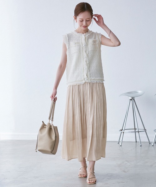 セール】シャイニーリラックスプリーツスカート（スカート）｜ROPE