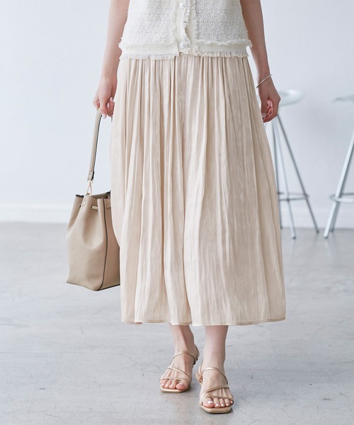 セール】シャイニーリラックスプリーツスカート（スカート）｜ROPE