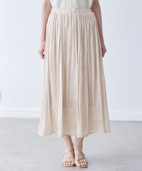 セール】シャイニーリラックスプリーツスカート（スカート）｜ROPE