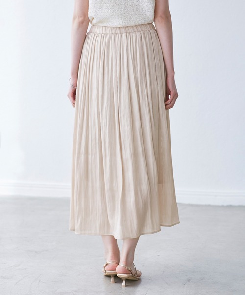 ROPE' PICNIC（ロペピクニック）の「シャイニーリラックスプリーツスカート（スカート・レディース・サックスブルー/ブラウン/ベージュ系その他/ライトグリーン・38）」の18枚目の写真