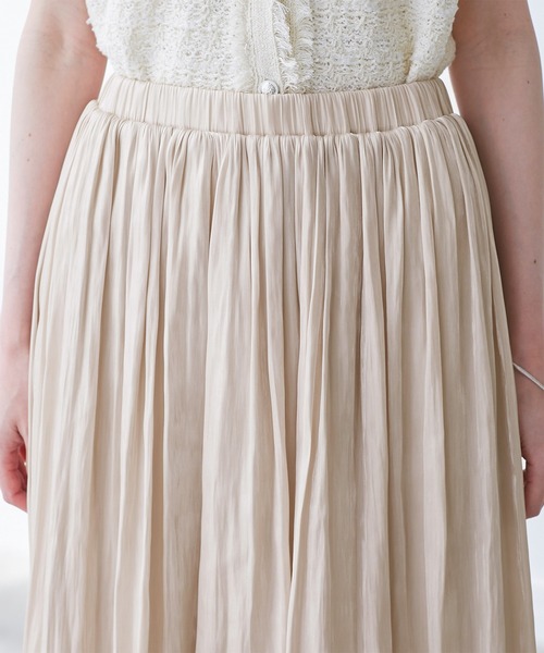 ROPE' PICNIC（ロペピクニック）の「シャイニーリラックスプリーツスカート（スカート・レディース・サックスブルー/ブラウン/ベージュ系その他/ライトグリーン・38）」の17枚目の写真