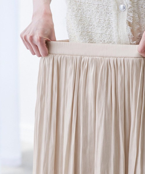 ROPE' PICNIC（ロペピクニック）の「シャイニーリラックスプリーツスカート（スカート・レディース・サックスブルー/ブラウン/ベージュ系その他/ライトグリーン・38）」の16枚目の写真