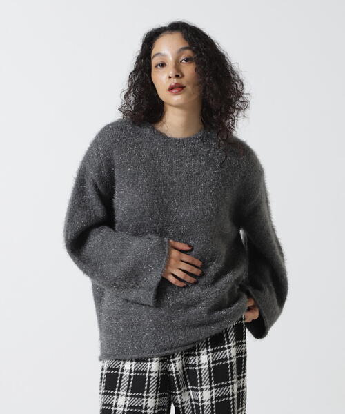 MANOF(マノフ)の「MANOF/マノフ/SHAGGY LAME KNIT TOPS(ニット/セーター・レディース・ミント/グレー/ゴールド・S)」の18枚目の写真