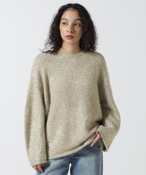 MANOF(マノフ)の「MANOF/マノフ/SHAGGY LAME KNIT TOPS(ニット/セーター・レディース・ミント/グレー/ゴールド・S)」の17枚目の写真