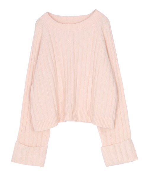titivate（ティティベイト）の「クロップド丈リブニットプルオーバー（ニット/セーター・レディース・ネイビー/ピンク/アイボリー/ブラック・L/M）」の17枚目の写真