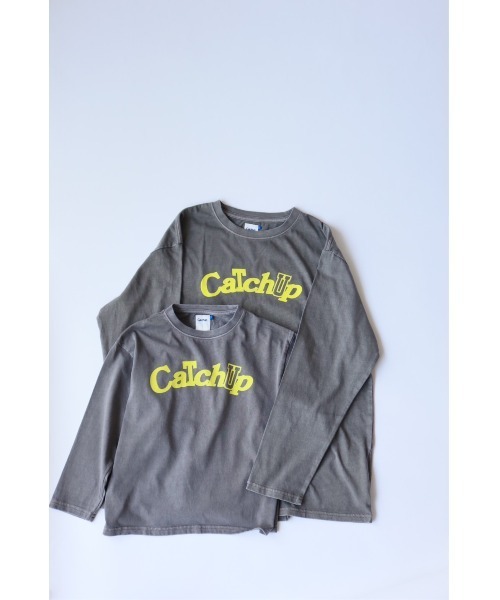 Catchup(ケチャップ)の「【Catchup】CatchupピグメントロングTシャツ(大人サイズ)(Tシャツ/カットソー・レディース・グリーン/チャコールグレー・S/M/L)」の1枚目の写真