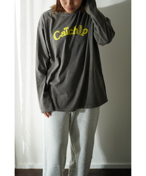 Catchup(ケチャップ)の「【Catchup】CatchupピグメントロングTシャツ(大人サイズ)(Tシャツ/カットソー・レディース・グリーン/チャコールグレー・S/M/L)」の11枚目の写真
