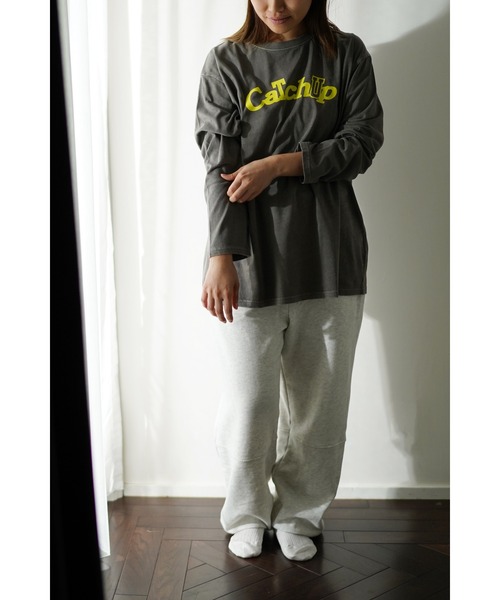 Catchup(ケチャップ)の「【Catchup】CatchupピグメントロングTシャツ(大人サイズ)(Tシャツ/カットソー・レディース・グリーン/チャコールグレー・S/M/L)」の9枚目の写真