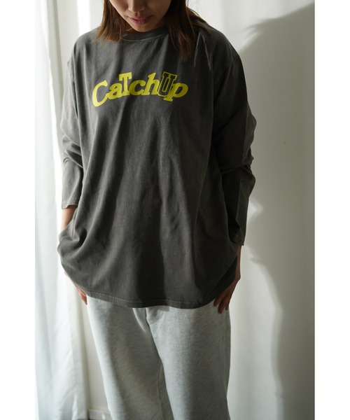 Catchup(ケチャップ)の「【Catchup】CatchupピグメントロングTシャツ(大人サイズ)(Tシャツ/カットソー・レディース・グリーン/チャコールグレー・S/M/L)」の7枚目の写真