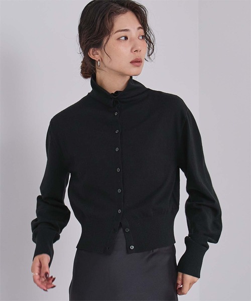 Y's ボタン付きカーディガン ボレロ　ウール100% 黒・紫 Y's ボタン付きカーディガン ボレロ ウール100% 黒・紫