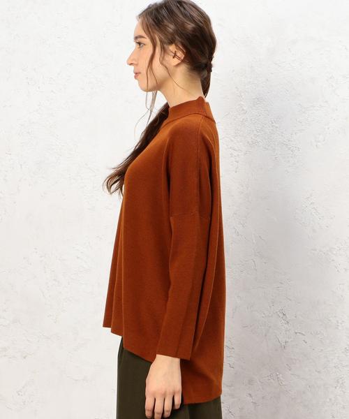 green label relaxing（グリーンレーベルリラクシング）の「KF HandWash FLC SQUARE L/Sニット（ニット/セーター・レディース・オフホワイト/ブラック/グレー/オレンジ系その他・FREE）」の7枚目の写真