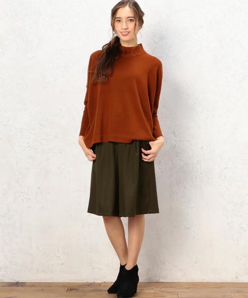 green label relaxing（グリーンレーベルリラクシング）の「KF HandWash FLC SQUARE L/Sニット（ニット/セーター・レディース・オフホワイト/ブラック/グレー/オレンジ系その他・FREE）」の8枚目の写真