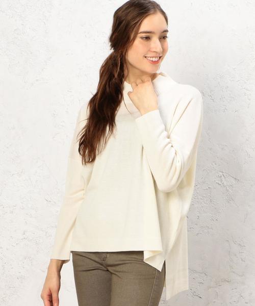 green label relaxing（グリーンレーベルリラクシング）の「KF HandWash FLC SQUARE L/Sニット（ニット/セーター・レディース・オフホワイト/ブラック/グレー/オレンジ系その他・FREE）」の18枚目の写真