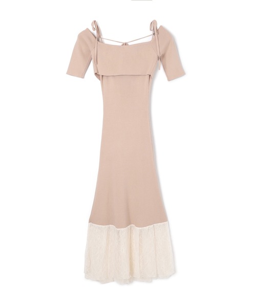 M DOLLY（エムドリー）の「*M DOLLY original* lace docking knit set dress/レースドッキングニットセットドレス（ワンピース・レディース・ピンクベージュ/ライトブルー・FREE）」の21枚目の写真