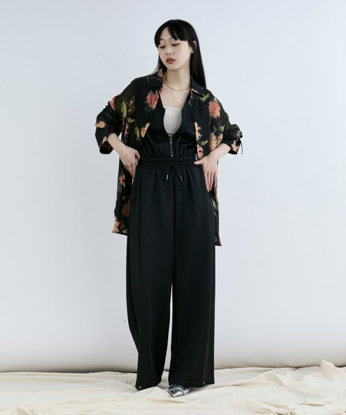 Lace up フラワーシアーシャツ（シャツ/ブラウス）｜Ezick（エジック