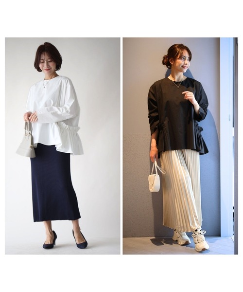 Ehre style(エーレスタイル)の「フリルポケットシャツ1枚で完結似合わせコーデ紹介(シャツ/ブラウス・レディース・ホワイト/ブラック・FREE)」の10枚目の写真