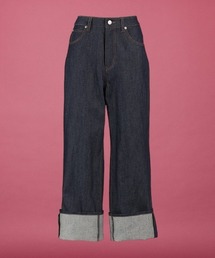 unrelaxing | ロールアップハイウエストデニムパンツ(デニムパンツ)