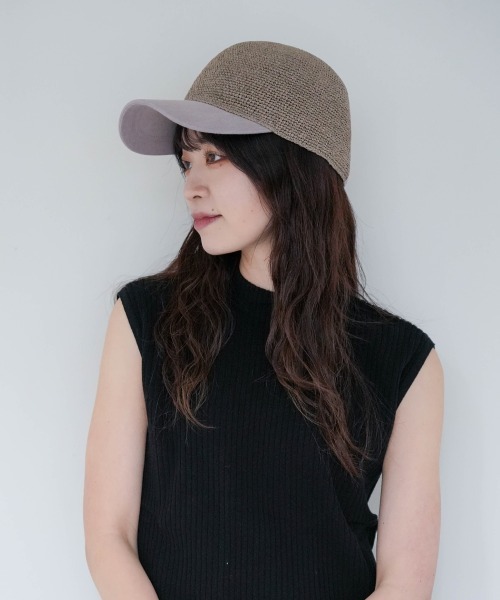 polcadot（ポルカドット）の「細編みPAPER CAP（キャップ・レディース・グレー/キャメル・FREE）」の2枚目の写真