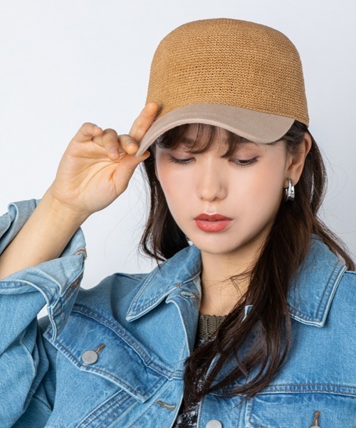 polcadot（ポルカドット）の「細編みPAPER CAP（キャップ・レディース・グレー/キャメル・FREE）」の6枚目の写真