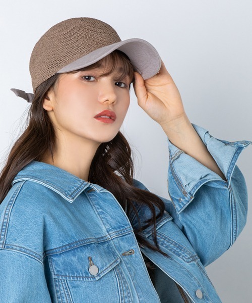 polcadot（ポルカドット）の「細編みPAPER CAP（キャップ・レディース・グレー/キャメル・FREE）」の5枚目の写真