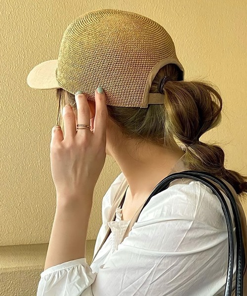 polcadot（ポルカドット）の「細編みPAPER CAP（キャップ・レディース・グレー/キャメル・FREE）」の9枚目の写真