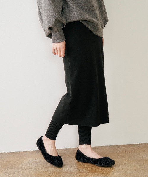 eM（エム）の「【サイズ展開あり】eM by Emma Taylor 　レイヤードニットスカートパンツ（その他パンツ・レディース・チャコールグレー/モカ/ブラック・M/LL/L）」の19枚目の写真