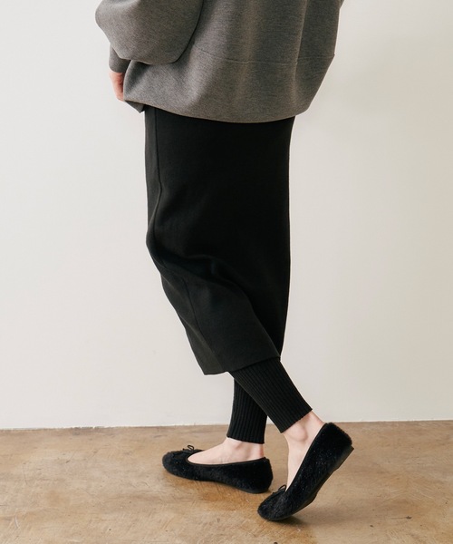 eM（エム）の「【サイズ展開あり】eM by Emma Taylor 　レイヤードニットスカートパンツ（その他パンツ・レディース・チャコールグレー/モカ/ブラック・M/LL/L）」の18枚目の写真