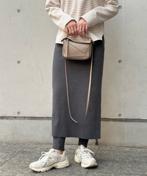 eM（エム）の「【サイズ展開あり】eM by Emma Taylor 　レイヤードニットスカートパンツ（その他パンツ・レディース・チャコールグレー/モカ/ブラック・M/LL/L）」の13枚目の写真