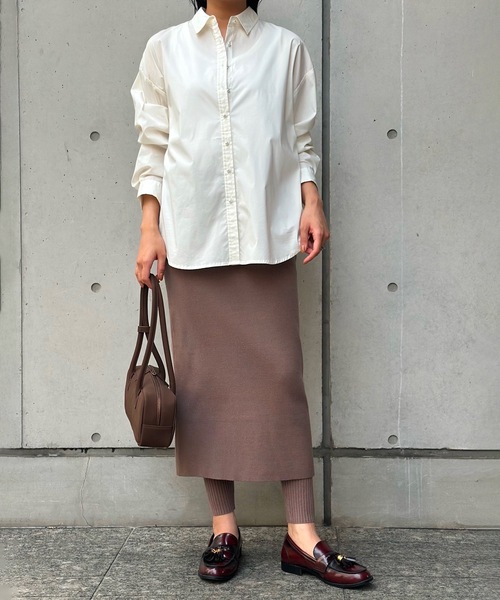 eM（エム）の「【サイズ展開あり】eM by Emma Taylor 　レイヤードニットスカートパンツ（その他パンツ・レディース・チャコールグレー/モカ/ブラック・M/LL/L）」の8枚目の写真