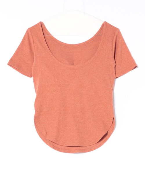 ANAP(アナップ)の「カップ付き バックオープン 半袖 Tシャツ トップス(Tシャツ/カットソー・レディース・ブラック/ホワイト/サックスブルー/オレンジ・FREE)」の5枚目の写真