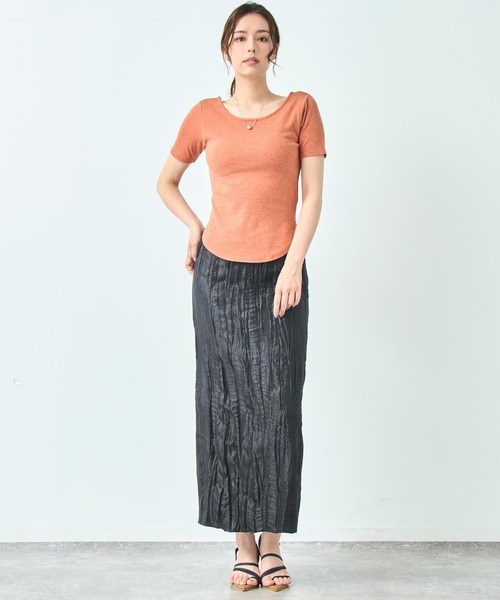 ANAP(アナップ)の「カップ付き バックオープン 半袖 Tシャツ トップス(Tシャツ/カットソー・レディース・ブラック/ホワイト/サックスブルー/オレンジ・FREE)」の18枚目の写真