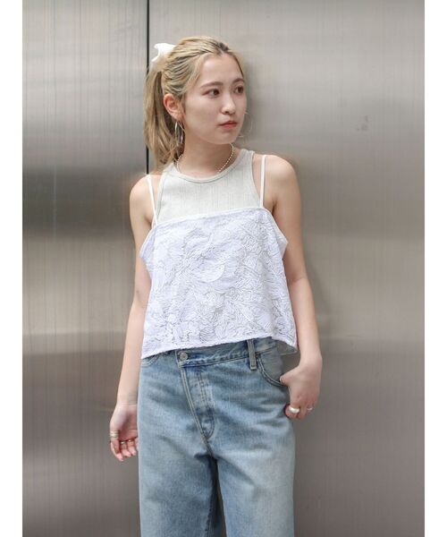 Ungrid（アングリッド）の「テープ刺繍キャミソール（キャミソール・レディース・オフホワイト/ブラック・FREE）」の15枚目の写真