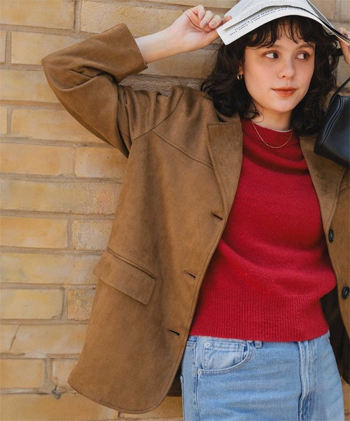 titivate（ティティベイト）の「フェイクスエードジャケット（ミリタリージャケット・レディース・ダークブラウン/ブラウン・L/M）」の8枚目の写真