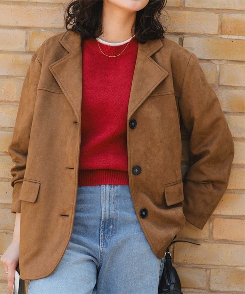 titivate（ティティベイト）の「フェイクスエードジャケット（ミリタリージャケット・レディース・ダークブラウン/ブラウン・L/M）」の11枚目の写真