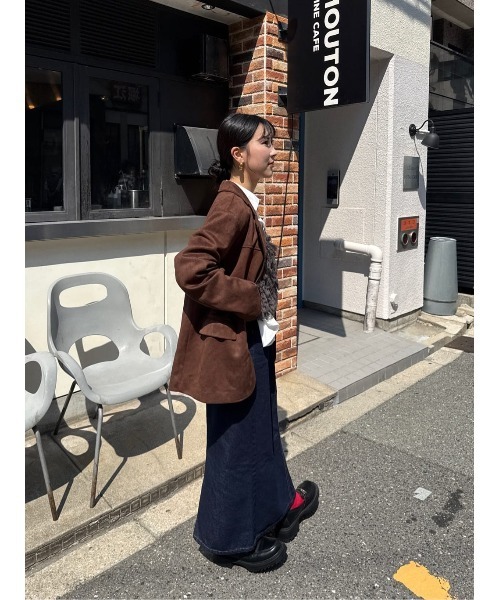 titivate（ティティベイト）の「フェイクスエードジャケット（ミリタリージャケット・レディース・ダークブラウン/ブラウン・L/M）」の17枚目の写真