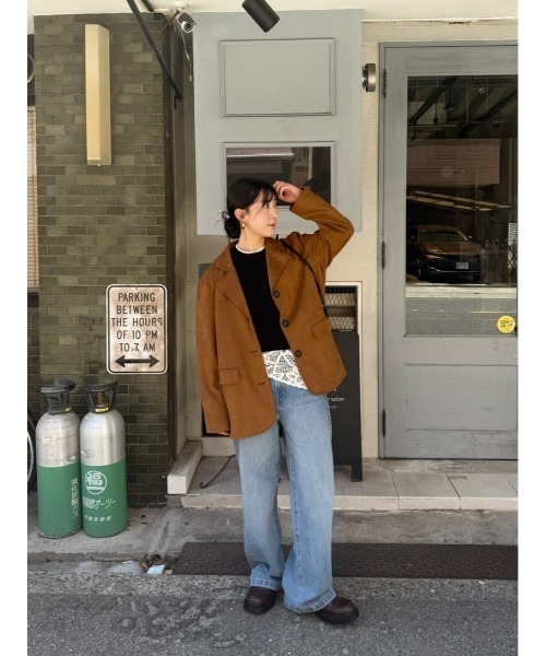 titivate（ティティベイト）の「フェイクスエードジャケット（ミリタリージャケット・レディース・ダークブラウン/ブラウン・L/M）」の19枚目の写真