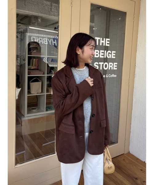 titivate（ティティベイト）の「フェイクスエードジャケット（ミリタリージャケット・レディース・ダークブラウン/ブラウン・L/M）」の20枚目の写真