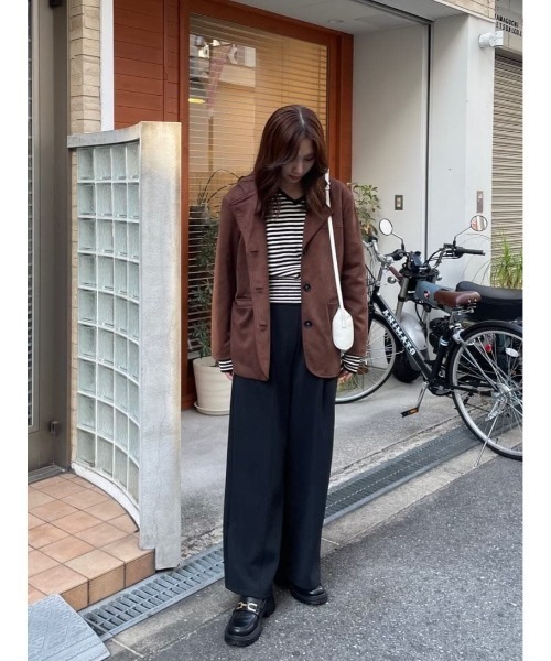 titivate（ティティベイト）の「フェイクスエードジャケット（ミリタリージャケット・レディース・ダークブラウン/ブラウン・L/M）」の22枚目の写真