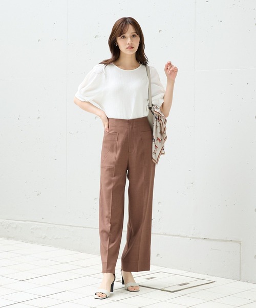 Andemiu(アンデミュウ)の「バックジップソデタックカットソー575210(Tシャツ/カットソー・レディース・ブルー/ホワイト/ブラック・FREE)」の7枚目の写真