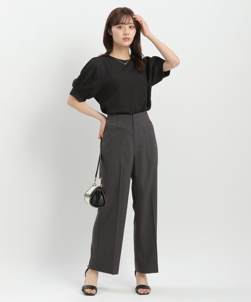 Andemiu(アンデミュウ)の「バックジップソデタックカットソー575210(Tシャツ/カットソー・レディース・ブルー/ホワイト/ブラック・FREE)」の12枚目の写真