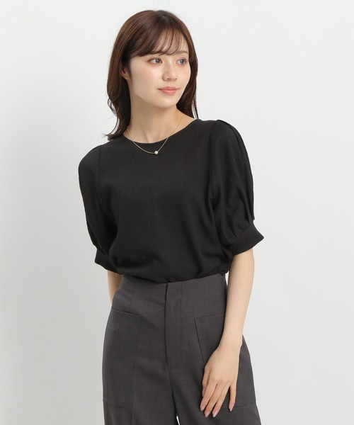 Andemiu(アンデミュウ)の「バックジップソデタックカットソー575210(Tシャツ/カットソー・レディース・ブルー/ホワイト/ブラック・FREE)」の16枚目の写真